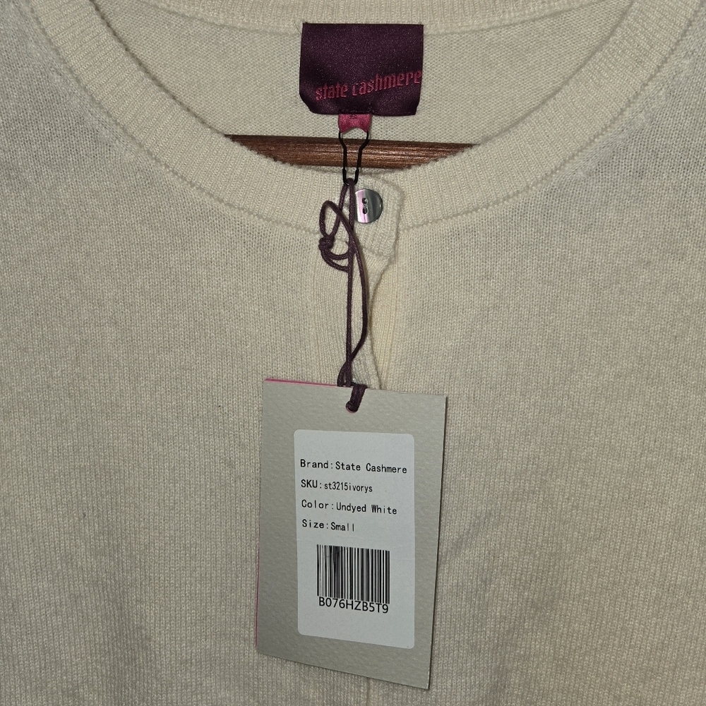 STATE Cashmere Crewneck Button-Down Cardigan – Size Small #N1 - Picture 4 of 6